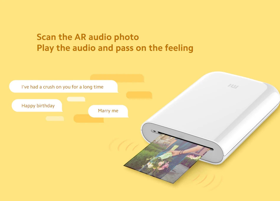 Global Version Xiaomi Mi Portable Photo Printer Support Mi Home APP AR Photo ZINK Thermal Pocket Mini Wireless Bluetooth Printer