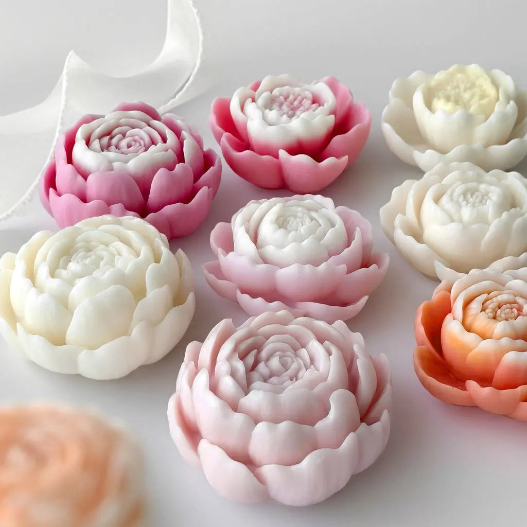 3D Lotus candle silicone mold Lotus seed flower candle mold Peony flower rose candle silicone mould Resin mold cake molds