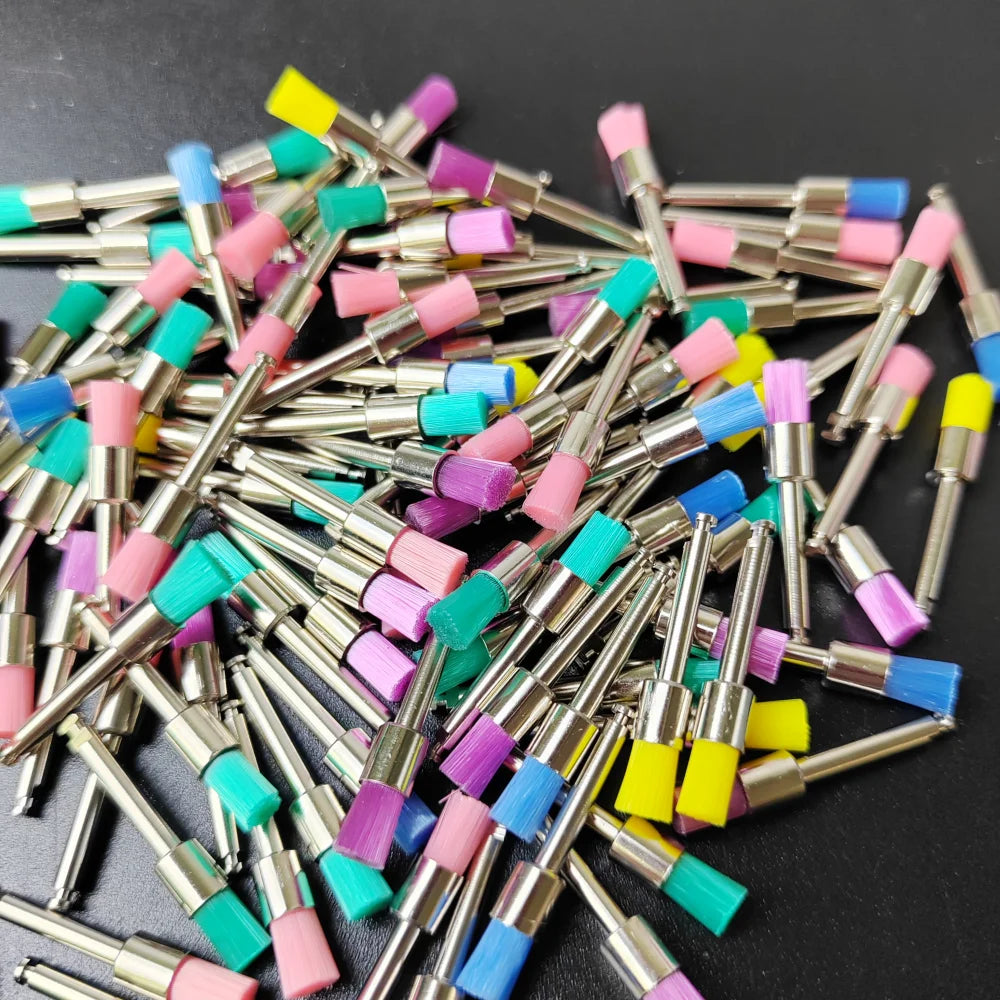 JUMTOP Dental Materials Prophy Prophylaxis Brush Colour White Nylon Polishing Brushes RA Shank 2.35mm Dentistry Polisher