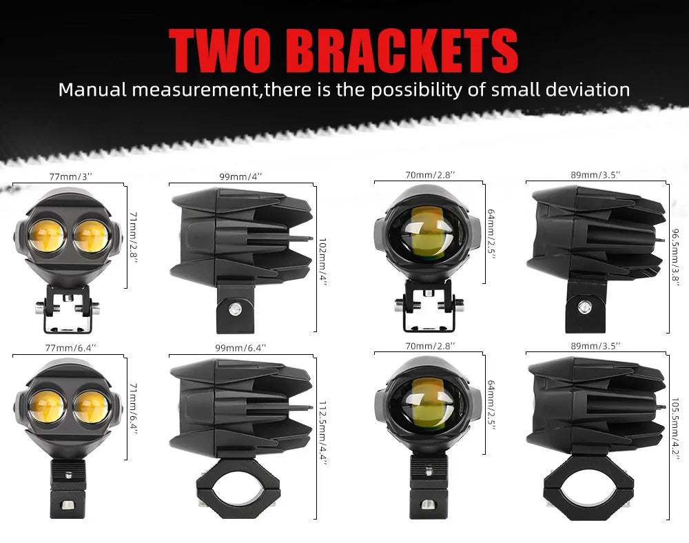 New Motorcycle 3inch Fog Lights 6000K 3500K LED Off Road Driving Light 20000LM Auxiliary Spot Work Lights for Truck Car ATV