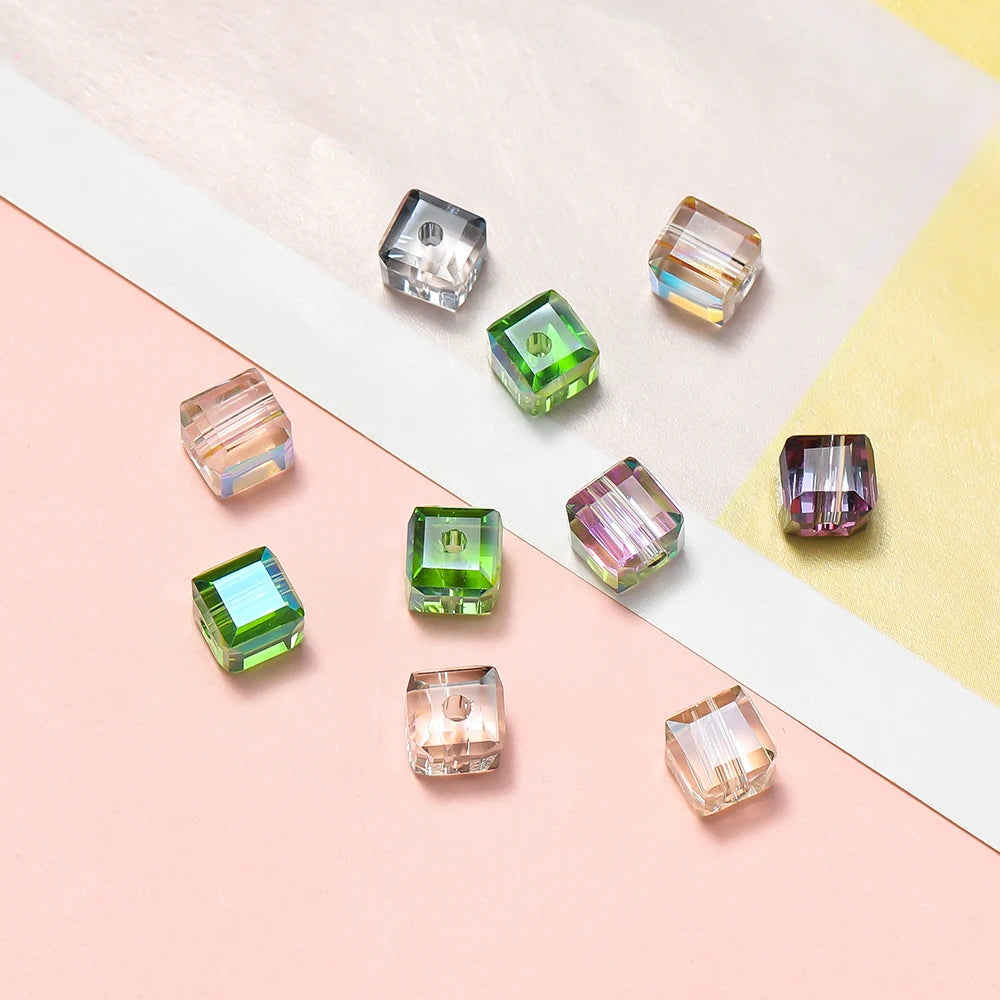 10pcs/Lot 6mm Crystal Square Bead Faceted Exquisite Beads for Jewelry Making DIY Charms Bracelet Necklace Accessories