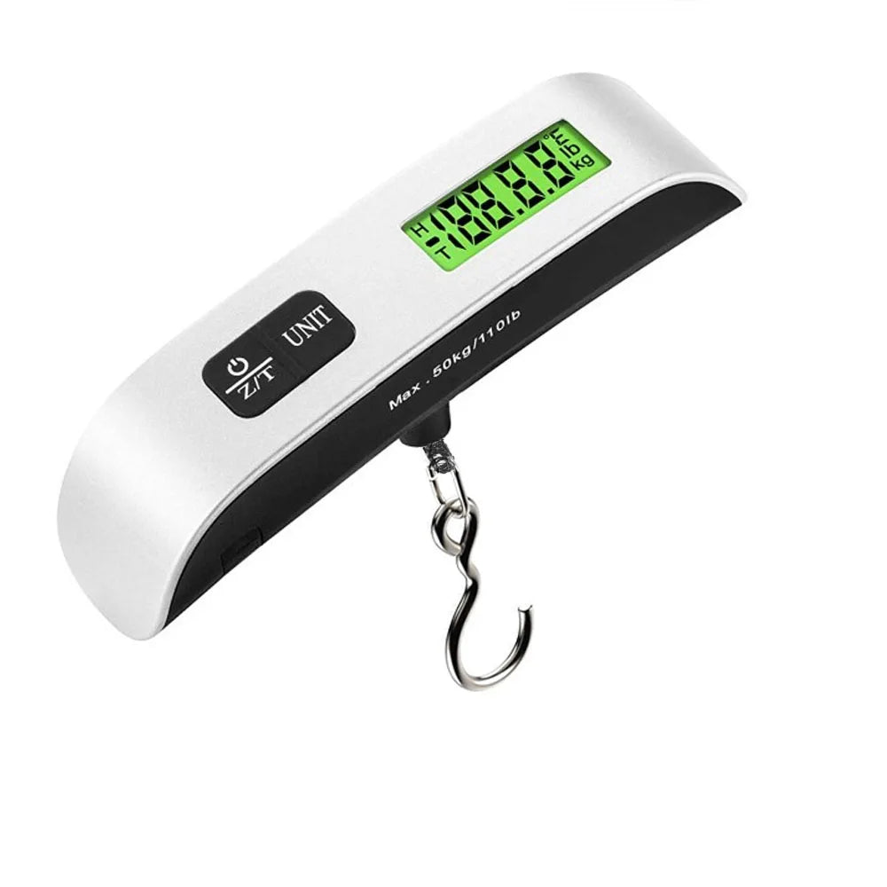 ABX Portable High Precision Scale Digital LCD Display Suitcase Travel Bag Hanging Steelyard Hook Balance Scale Tools 110lb/50kg