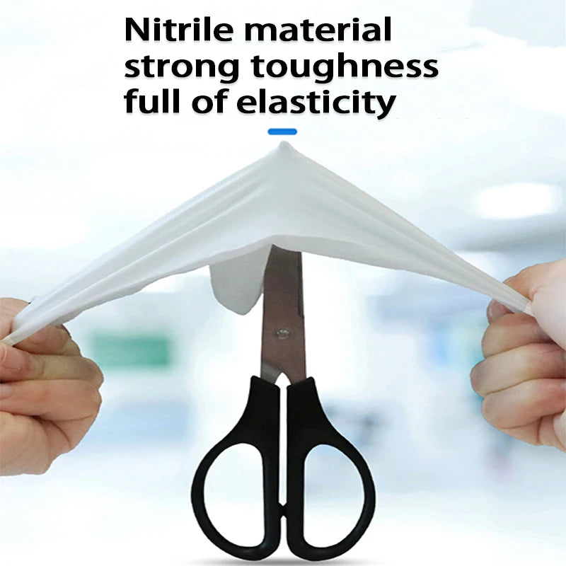 20/50/100/200/400/1000 pcs disposable white nitrile gloves, suitable for cleaning, nail art, and household kitchen tools