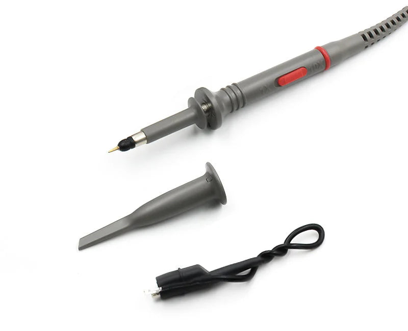 Cleqee P6100 2pcs 100MHz Bandwidth Oscilloscope Probe 1X/10X Adjustable Attenuation  BNC Leads Switchable Input Voltage 10:1