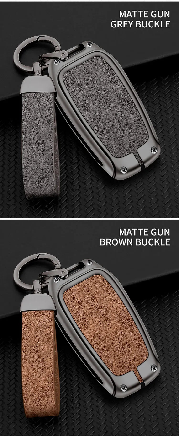 New Zinc Alloy Leather Car Key Case Cover Shell For Toyota CHR Hilux Fortuner Land Cruiser 200 Camry Corolla Crown RAV4 Highland
