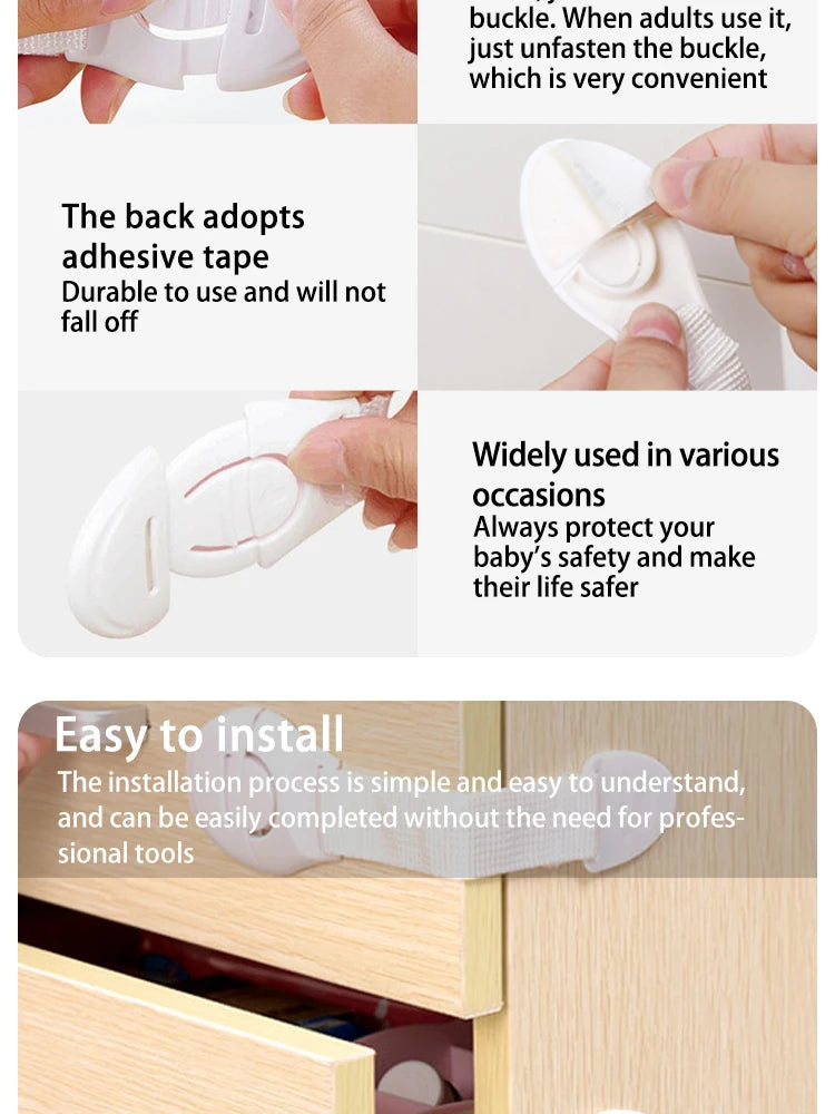 10pcs Child Safety Cabinet Lock Baby Safety Protector Multifunctional Drawer Door Cabinet Lock Plastic Door Lock
