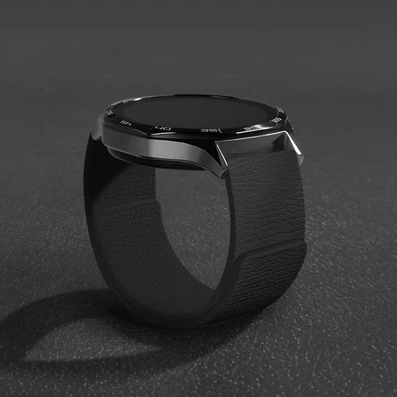 Magnetic Loop Strap For Samsung Galaxy Watch 7/6/5/4 Classic Silicone Lychee pattern 18mm 20mm 22mm Bracelet HUAWEI GT3-4-5 Band