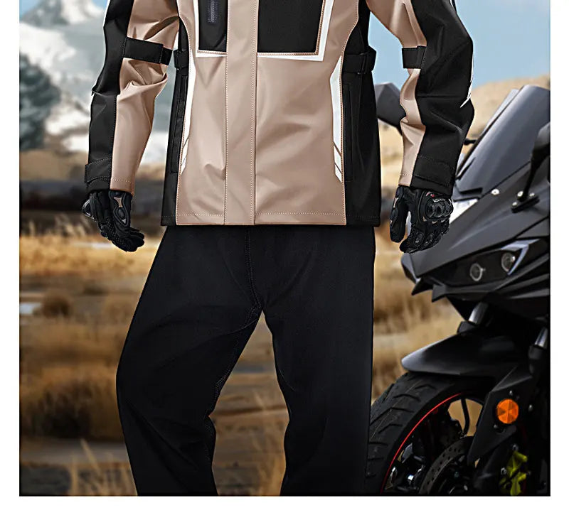 Motorcycle Raincoat Men Women Waterproof Motorcycle Rider Raincoat Suit Moto Raincoat Rain Coat Jacket Pants Biker Rain Set