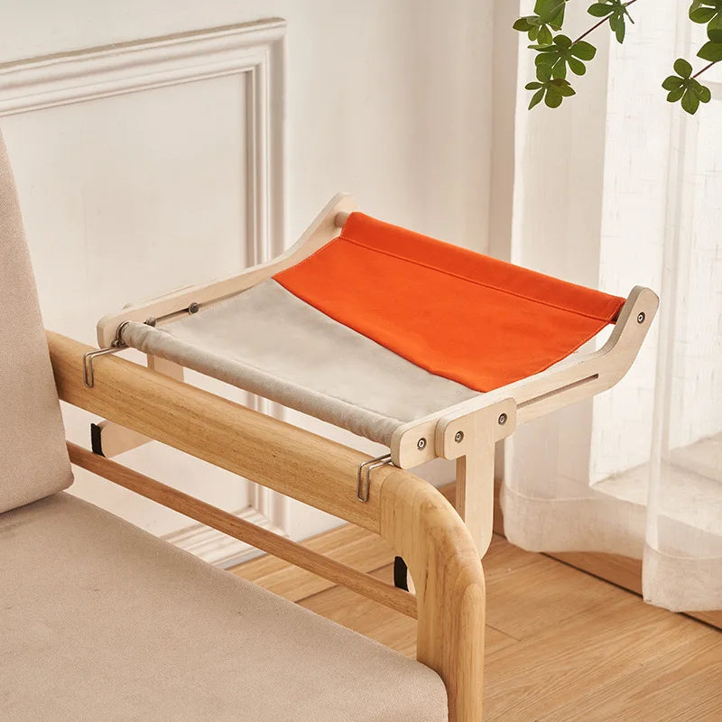 Hanging Pet Cat Bed Hammock Sofa House Furniture Kitten Indoor Washable Removable Seat Wooden Sleeping Bed Perch Shelves