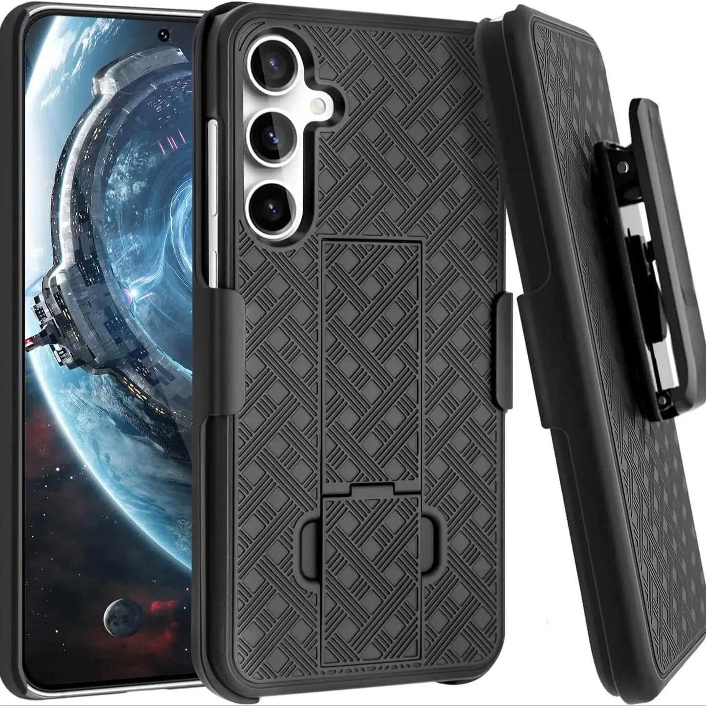 S25 Case Rugged Combo Shockproof Armor Belt Clip Holster Cover for Samsung S24 Ultra S23 S21 S22 Plus Note 20 Stand Swivel Capa