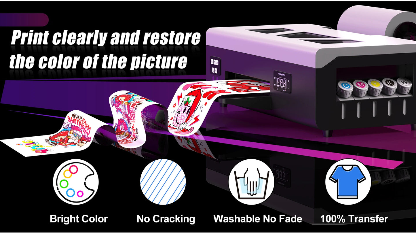 8 Inch A4 DTF Printer Bundle-L800 Direct to Film Printing Machine A4 with DTF Oven DTF Printer A4 for T-Shirts fabrics hoodies