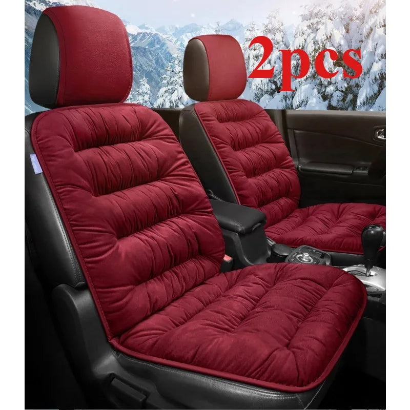New car seat cushions, autumn and winter universal plush anti-slip seat cushions, 2 pieces of warm front seats