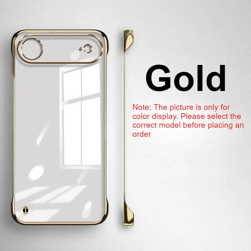 Ultra Thin Frameless Case for Iphone 17promax Air Slim Hard Shockproof Bumper Transparent Cover For iPhone17 17pro air