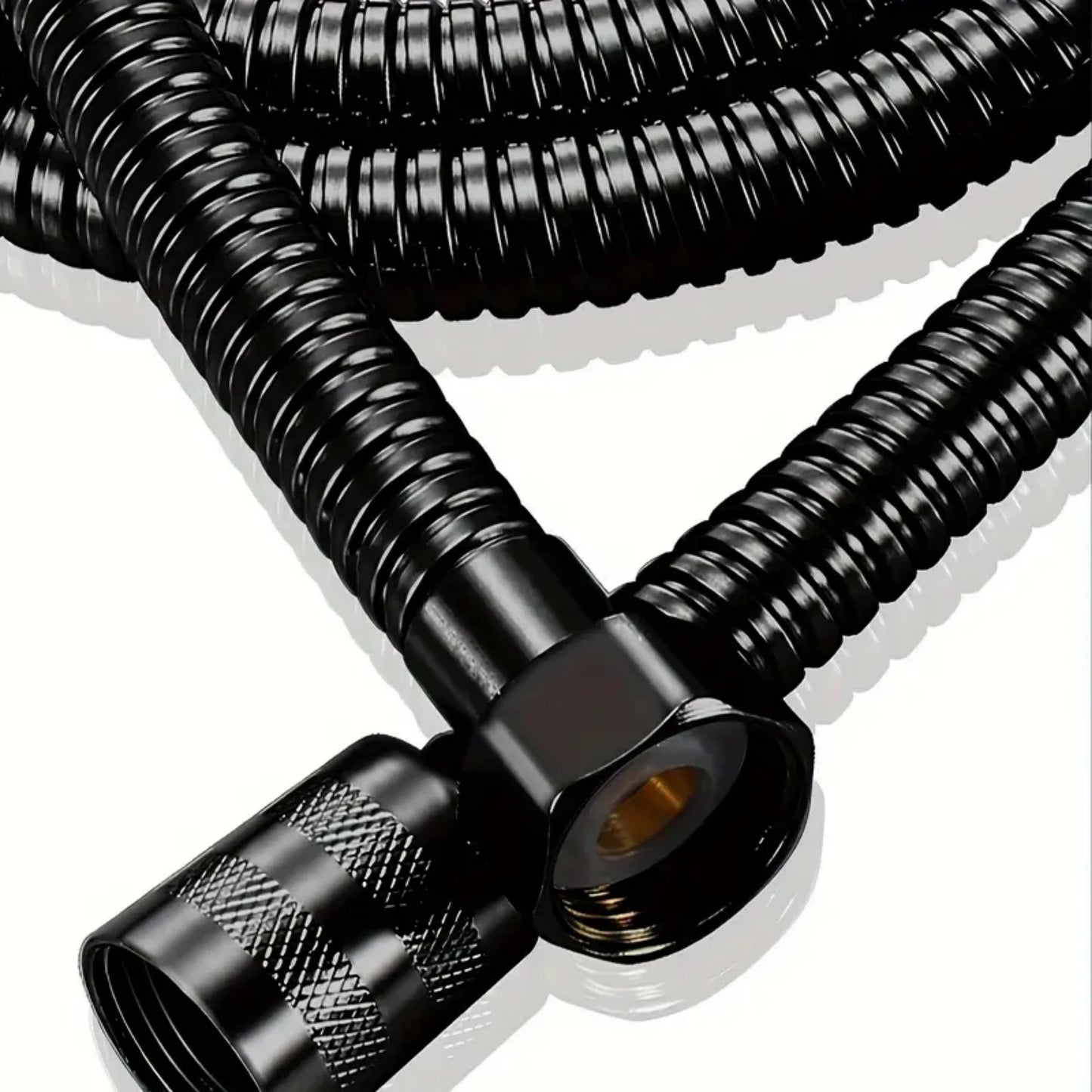 1pc Black Stainless Steel Shower Hose, Universal G 1/2" Connection, Explosion-proof Rain Shower Pipe, Bathroom Accessory