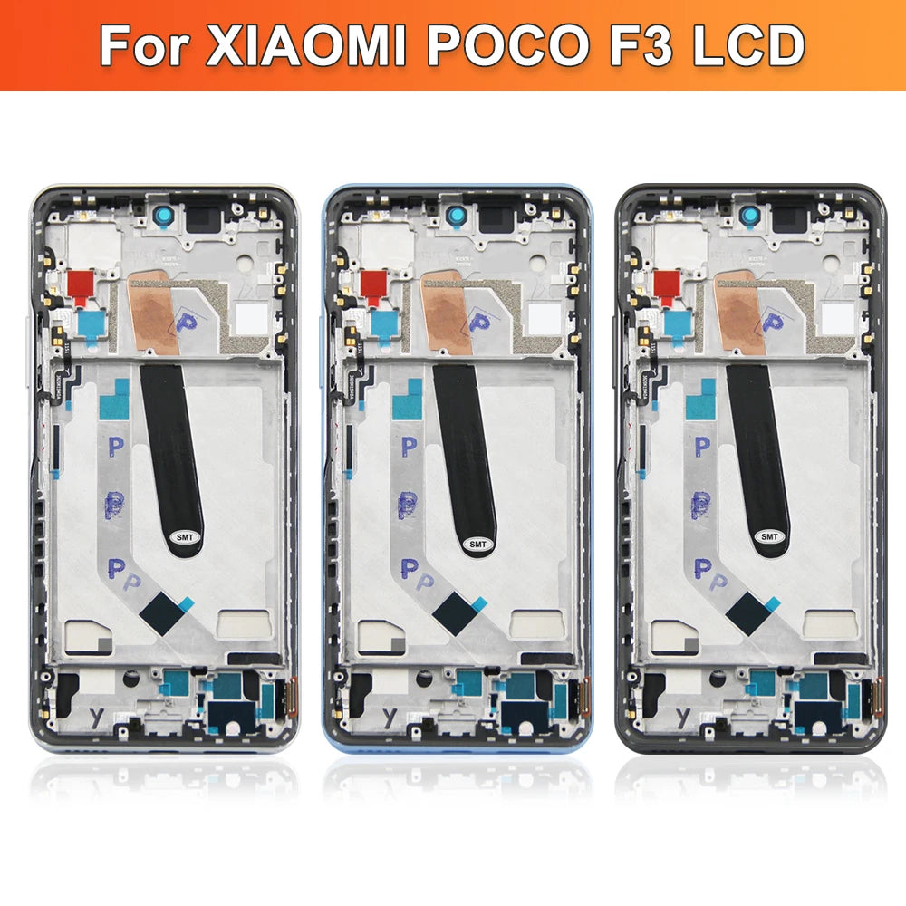 6.67" Super AMOLED Poco F3 Display Screen, for Xiaomi Poco F3 M2012K11AG Lcd Display Digital Touch Screen with Frame Replacement