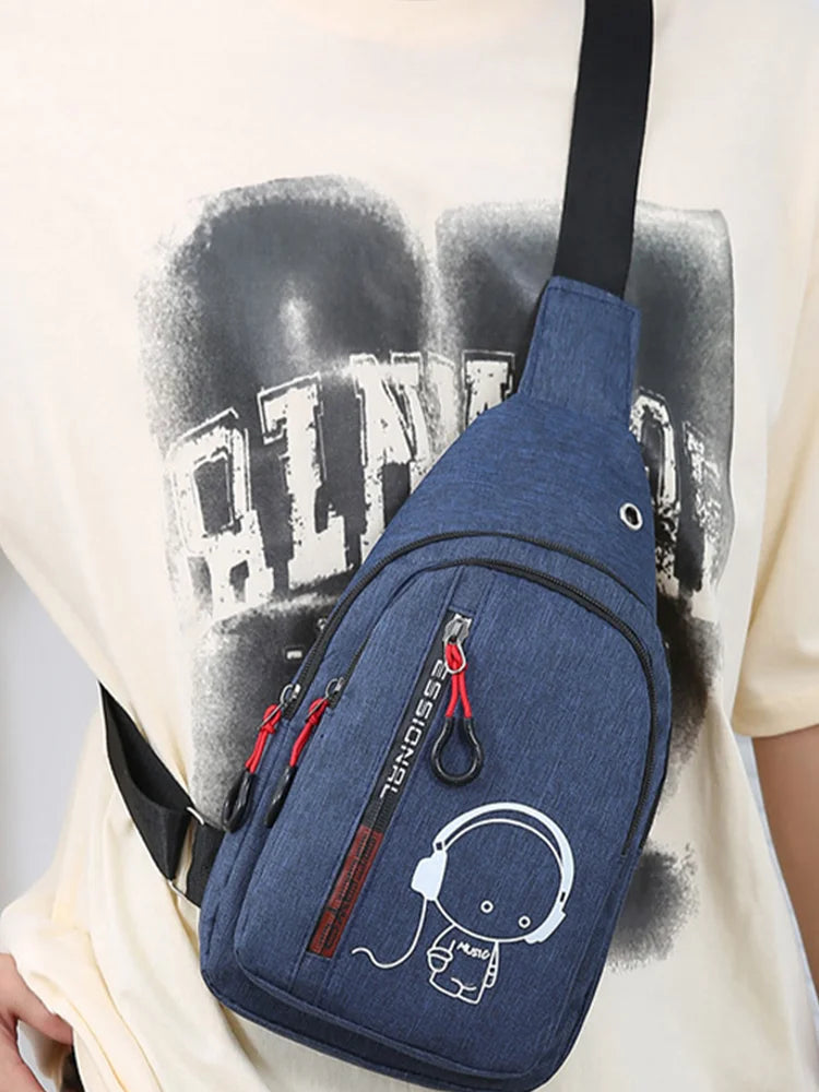 Men's and women's crossbody bag outdoor sports running glow-in-the-dark bag casual men's and women's chest bag