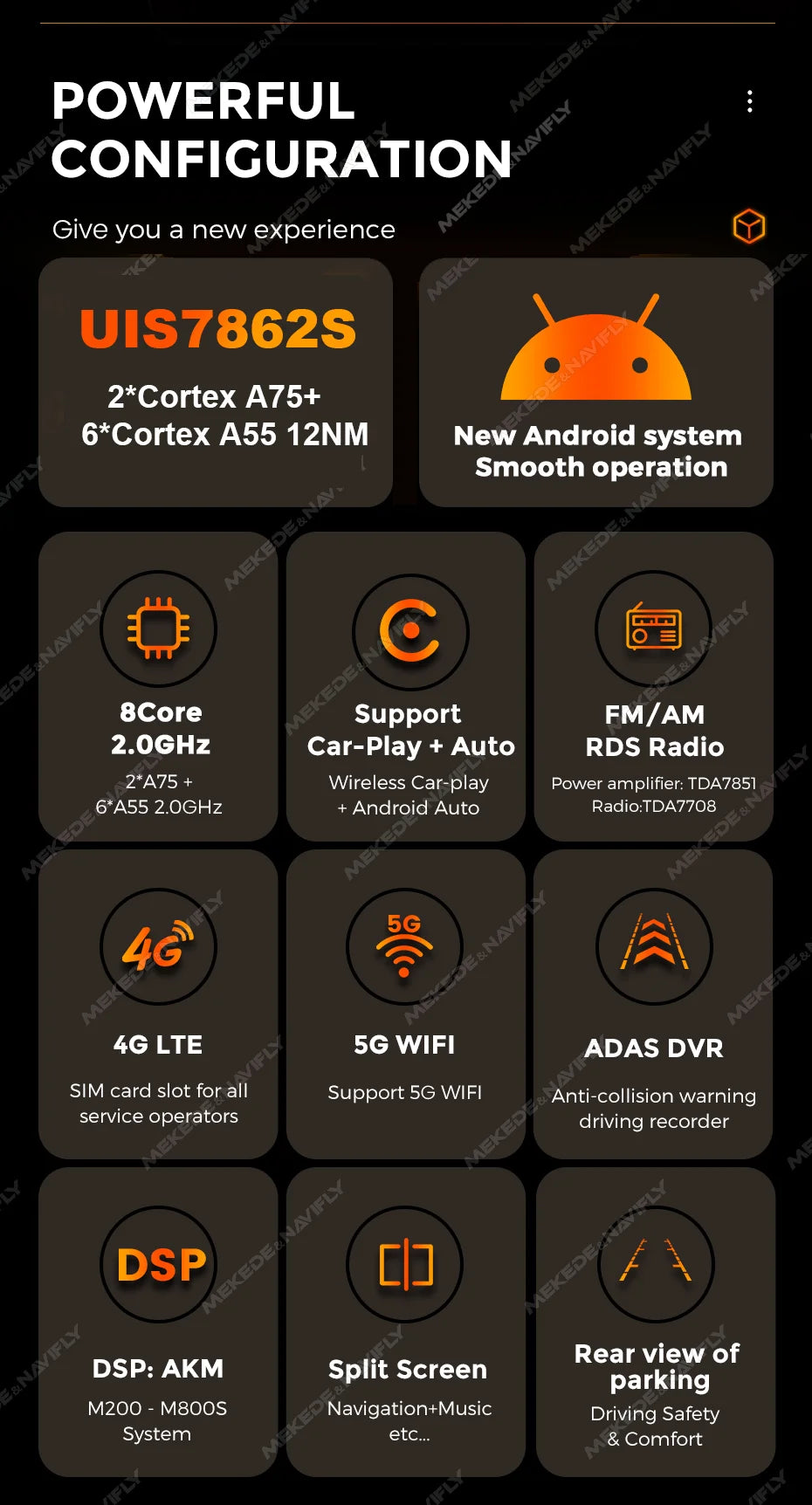 MEKEDE New Android System 7862 8Core DSP Car Multimedia for VW Toyota Universal Autoradio with Carplay RDS GPS BT 4G LTE 5G Wifi