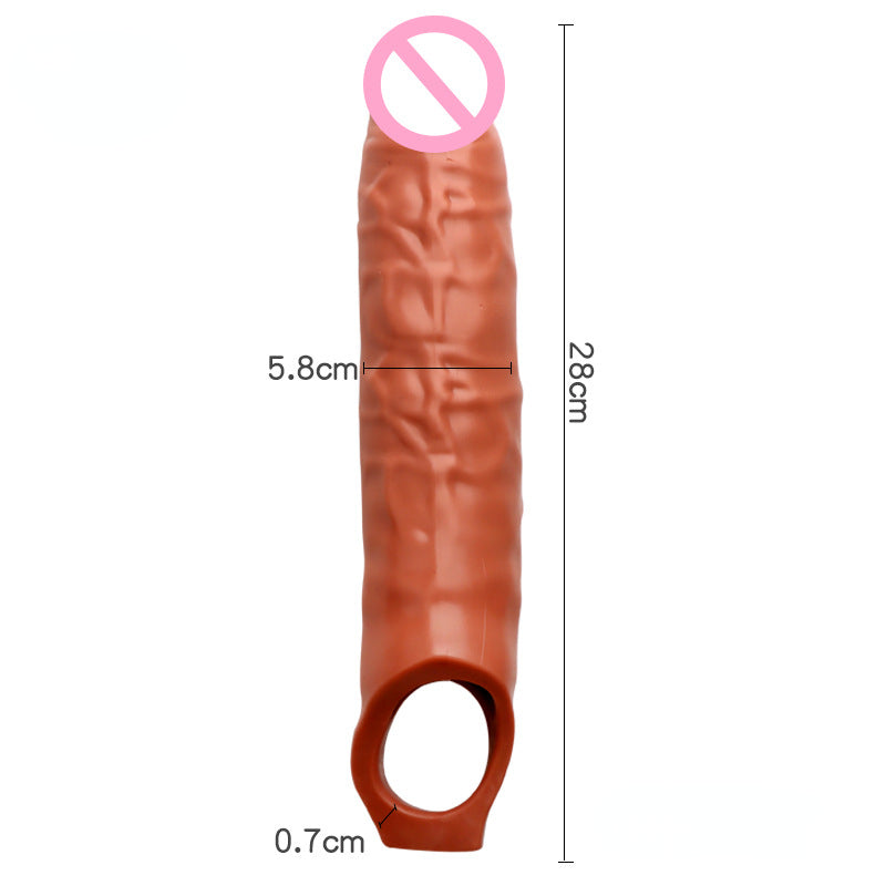 28cm Large Penis Sleeve Sex Toys for Men Penis Enlargement Extender Condom Penis Extension Adult Toys Delay Ejaculation Sex Shop