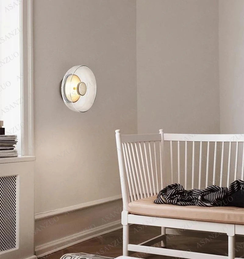 Glass LED Wall Lamp Indoor Decor Glass Bowl Wall sconces Nordic Living Bedroom Bedside Kitchen Lighting Fixtures