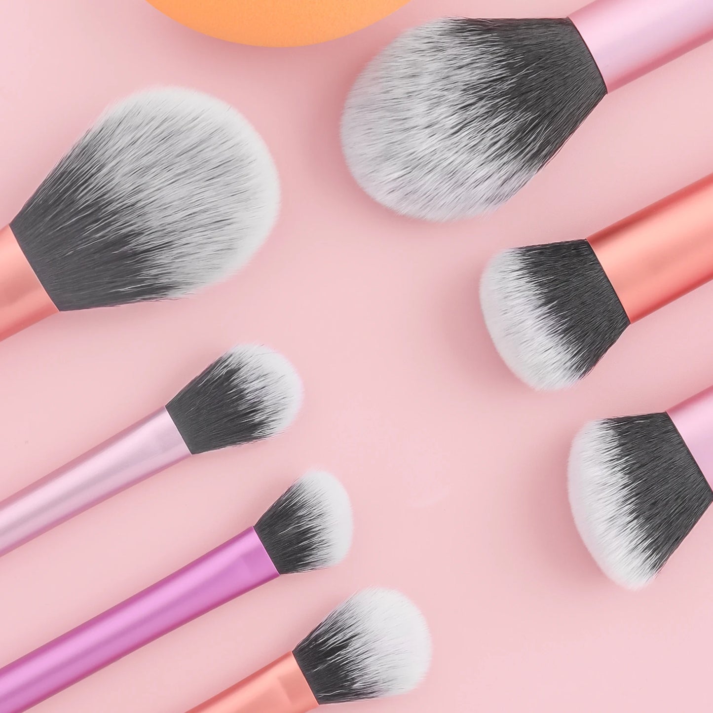 8PCS classic daily makeup brush set &1PC large wet and dry dual-use beveled beauty egg - suitable for daily facial makeup