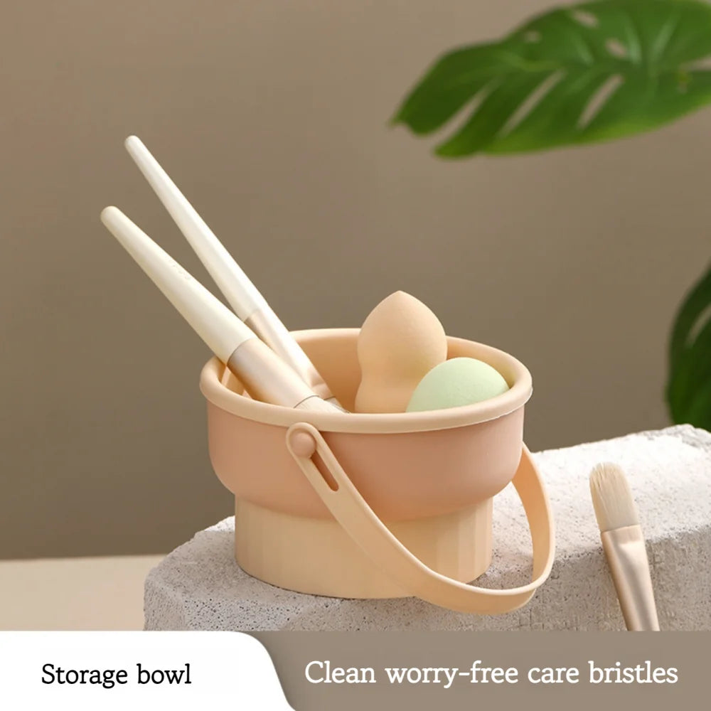 Makeup Brush Cleaner Cleaning And Drying Storage Tray 3-in-1 Silicone Beauty Tool Cleaning Bowl Practical Cleaning Tool