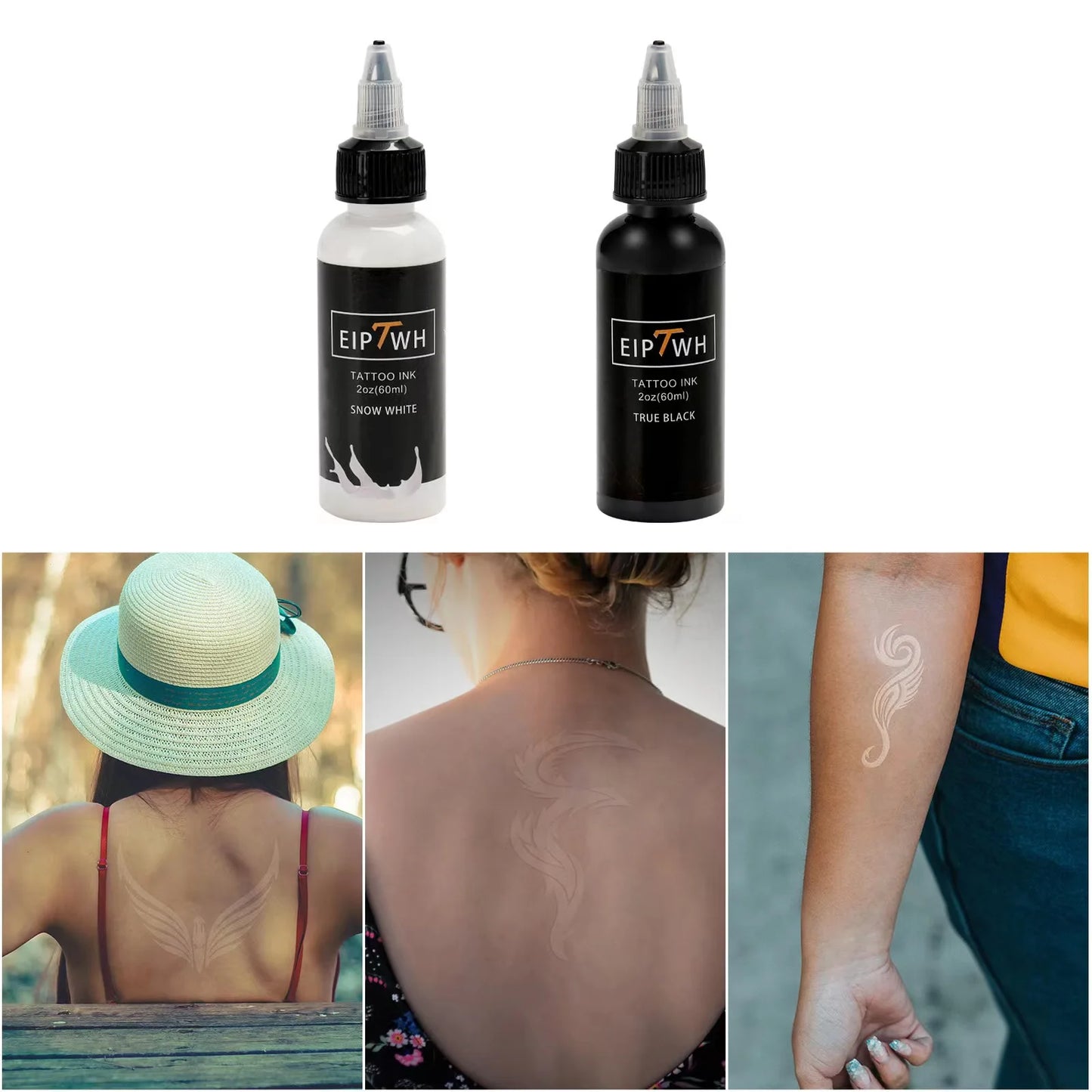 Tattoo ink colorant 2oz (60ml) black and white tattoo colorant, professional tattoo tattoo black&white consumable dye set