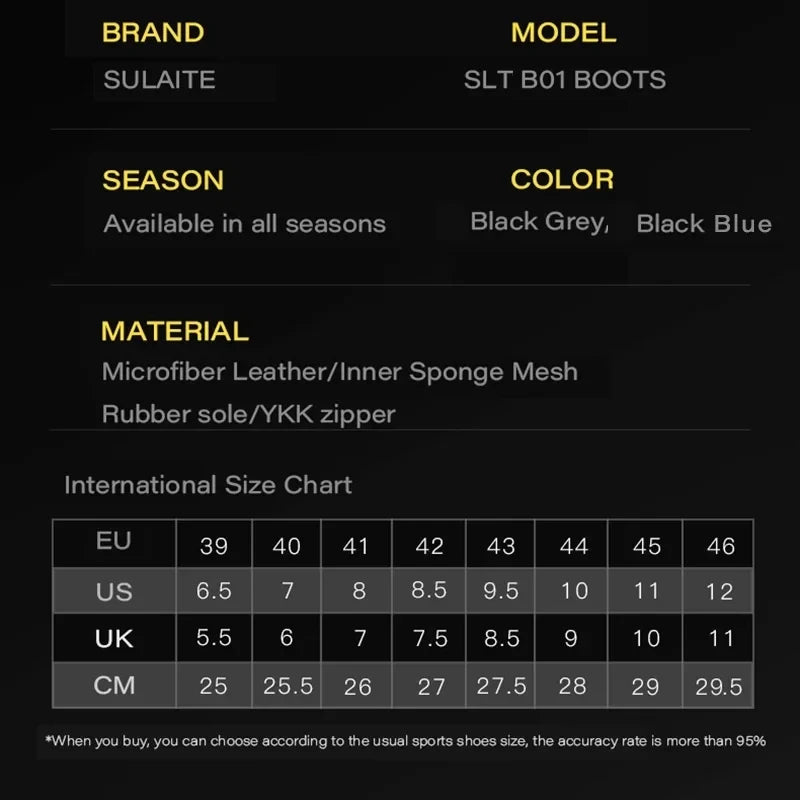 Men Motorcycle boots Breathable Anti-fall Rider Road Racing Casual Shoes Boots Gear Shift Rubber Sole Reflective Motorbike Shoes