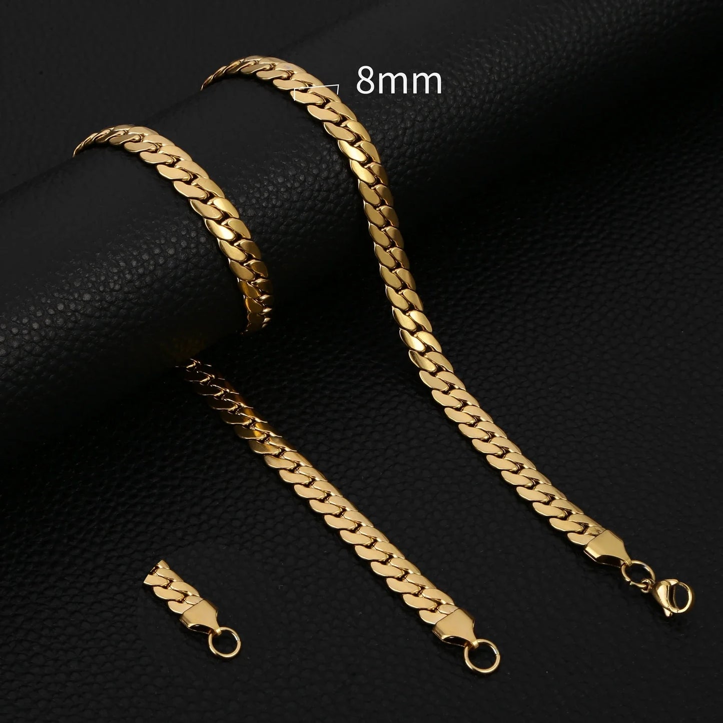 3-8MM Width Stainless Steel Chain Necklace For Men Women Gold Color High Quality Waterproof Choker Hip Hop Jewelry Gift