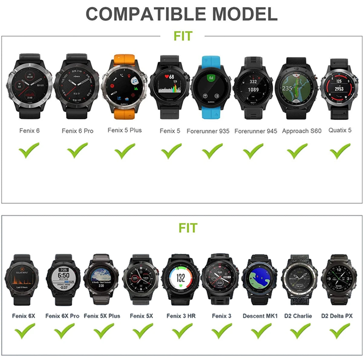 22 26mm Garmin Nylon Quick Release Strap For Fenix5 5XPlus 6 6XPro 7Pro 7XPro Easy Fit Watch Band Instinct1 2 Tactix7 Wristband