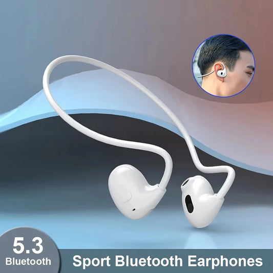 Wireless Bluetooth 5.3 Headphones Air-Conduction Waterproof Headset Stereo Over-Ear Sports Earphones Earbuds with Mic