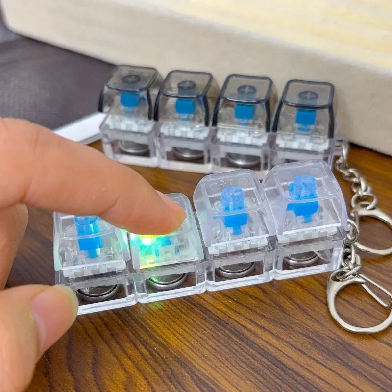 Light Up Keyboard Key Stress Relief Clickable LED Button Toy for Anxiety Office Desk Accessory