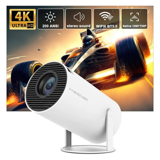 Transpeed 4K Wifi6 Projector Android 11.0 200 ANSI Dual WIFI Allwinner H713 BT5.0 1280*720P Home Cinema Outdoor portable