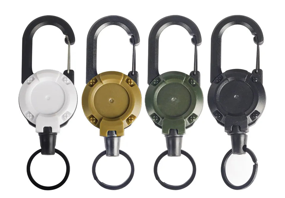 1PC New Outdoor Automatic Retractable Wire Rope Luya Anti-theft Tactical Keychain Telescopic Keychain Retractable Hook Tool