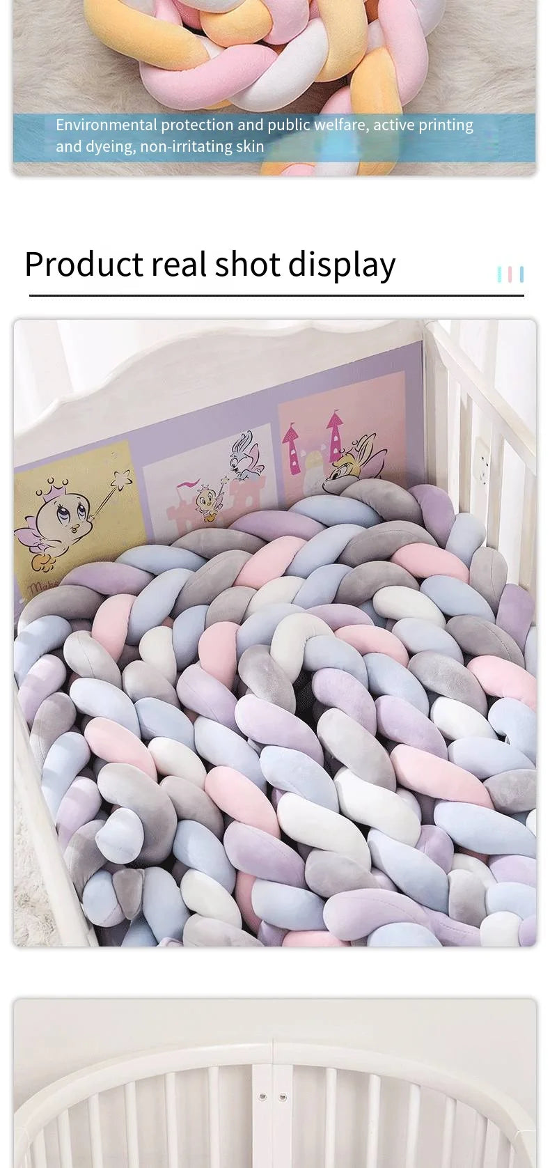 Baby Cot Bumper Baby Cot Braided Bed Bumper for Baby Safety Braid Bed Accessories Bed Circumference for Newborns Braid Rails