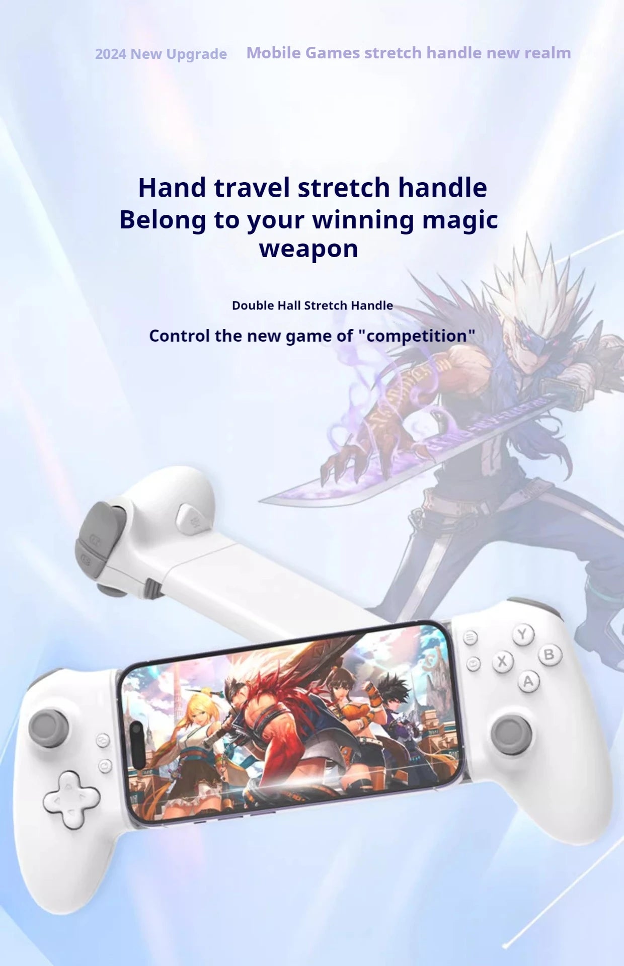 Memo S3 Gamepad Type-C Mobile Phone Controller Hall Effect Stretching Handle Stick Joystick Android Ps Cloud Game Customized
