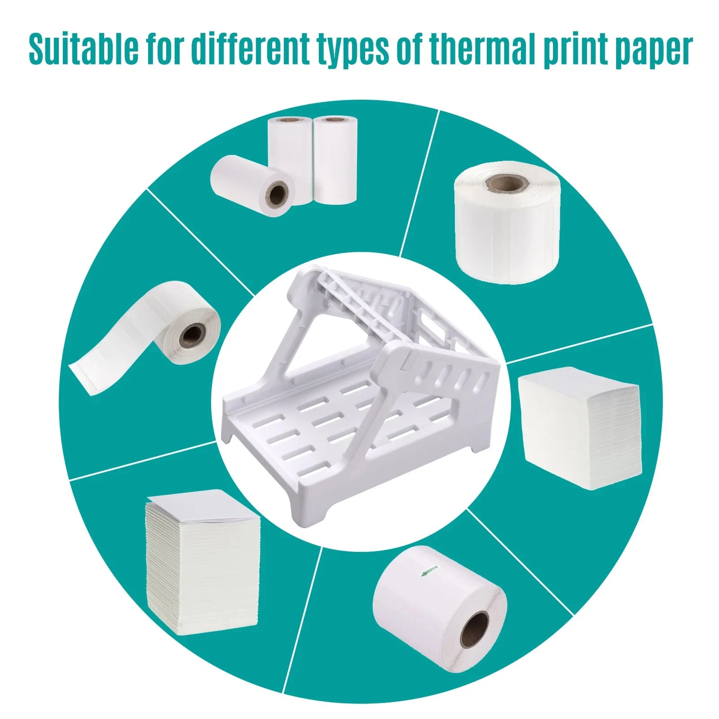 4x6 Shipping Labels Printer Rolls and Fanfold Labels 2 in 1 Work for Desktop Themal Label Sticker Detachable For Label Holder