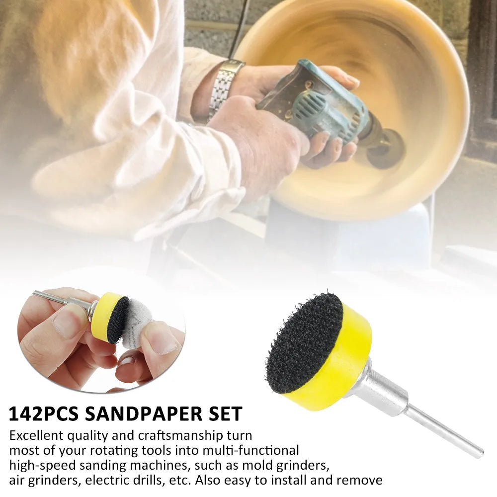 142pcs 1Inch Sanding Discs Pads Set 100-3000 Grit Abrasive Polishing Pad Kit For Rotary Tool Sandpapers Accessories Dropshipping