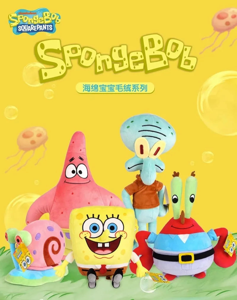 Anime Spongebob Squarepants Patrick Star Squidward Eugene H. Krabs Gary Kawaii Cartoon Stuffed Plush Toys Birthday Gift For Kids
