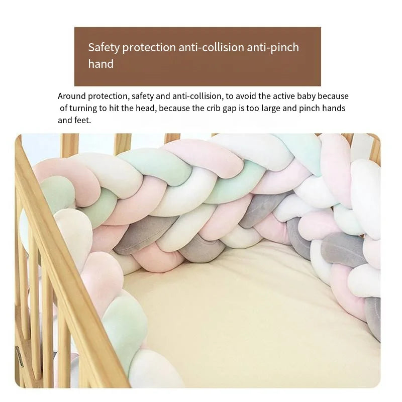 Baby Cot Bumper Baby Cot Braided Bed Bumper for Baby Safety Braid Bed Accessories Bed Circumference for Newborns Braid Rails