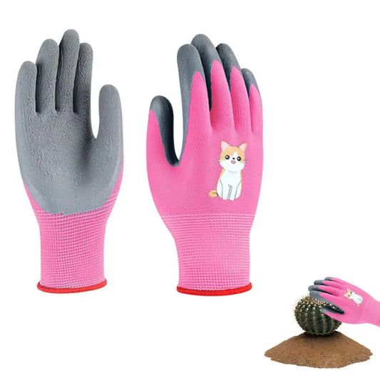 Gardening Gloves Kids Durable Waterproof Garden Work Gloves Non-Slip Children Safety Yard Work Gloves Portable Garden Supplies