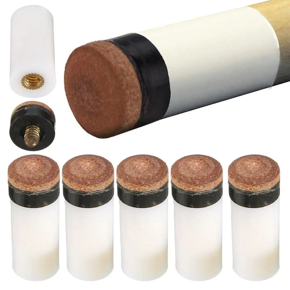 5Pcs/Pack 10/11/12/13mm Billiard Replacement Set Pool Cue Tips Pool Billiard Cue Stick Ferrules Screw-On Tips for Snooker