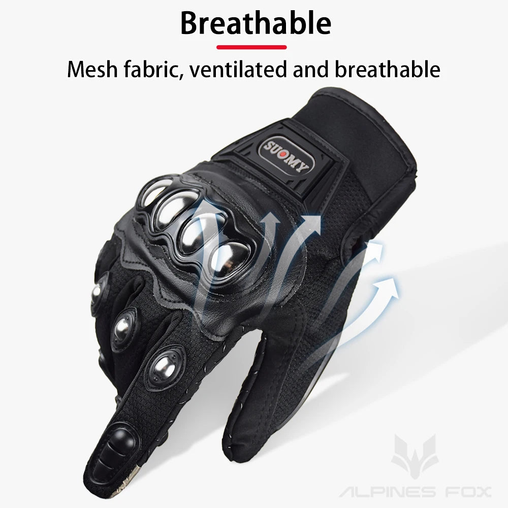 SUOMY Summer Full Finger Motorcycle Gloves Moto Luva Motocross Racing Gloves Motorbike Bicycle Cycling Riding Glove For Men Wome