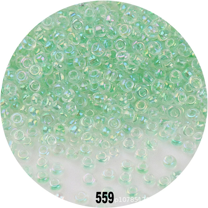 1.5mm 2mm 3mm 4mm Cezch Clear AB Colorful Glass Beads 15/0 12/0 8/0 6/0 Loose Seedbeads for Needlework Jewelry Making DIY Sewing