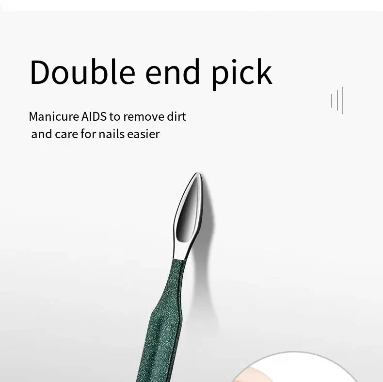 Scissors Set Ear Pick Nail Clipper Tool Household Nail Clippers Stainless Steel Pedicure Knife Green 6 Piece Set Precision