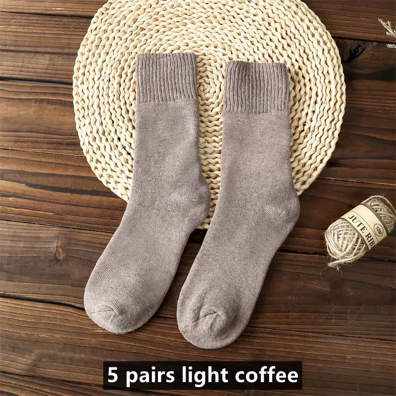 4 Pairs Of Men's Vintage Striped Crew Socks, Thermal Breathable Comfy Socks For Men's Wearing, Autumn & Winter