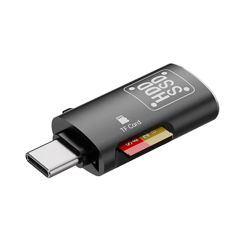 Type C 3.1 High Speed Micro SD TF Memory Card Reader for iPhone 15 Huawei Mobile Phone PD Charging Dongle Charger Cable Adapter