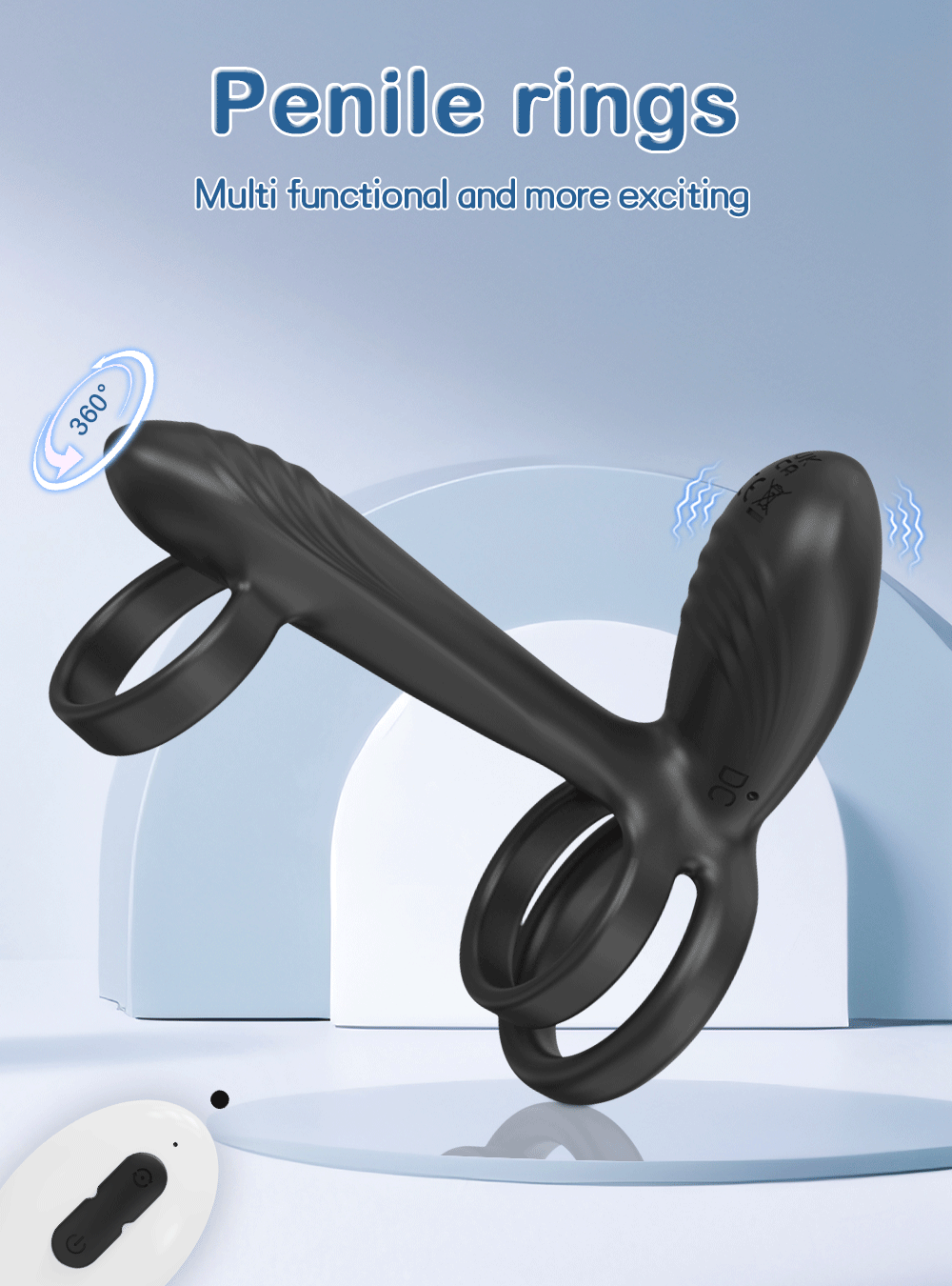 Vibrating Cock Ring for Men Remote Control Penis Ring Ejaculation Delay Chastity Cage Clitoris Stimulation Sex Toy for Couples