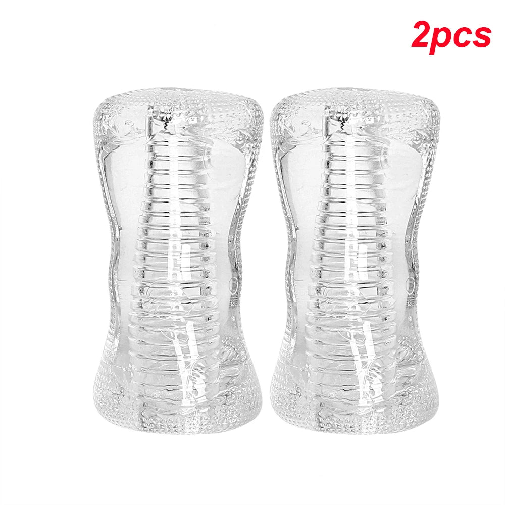13cm Male Masturbator Transparent Jelly Artificial Vaginal Real Pussy for Men Penis Exerciser Cock Enlarger Suck Sex Toys Erotic