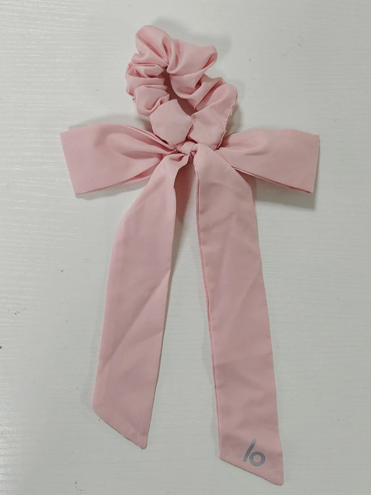AL Love Knots Tie Scrunchie Bow Ribbon Hair Clip Solid Hair Pin Retro Headband with Clips Girls Hair Accessories