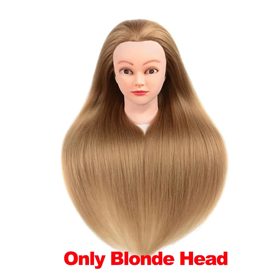 Realistic Mannequin Head With Synthetic Hair Versatile Beauty Training Aid For Hairstylist Makeup Practice Headdoll With Stand